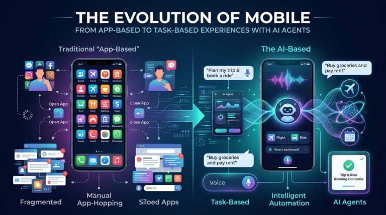 How AI Agents Are Transforming Mobile App Development from App-Based to Task-Based Experiences